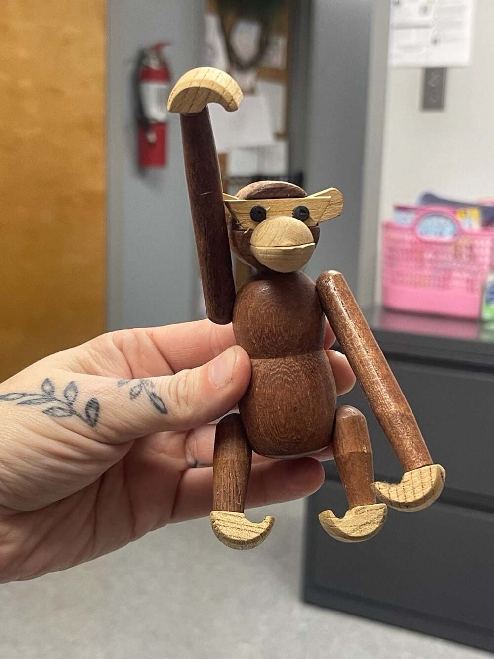 Vintage Handcrafted Wooden Monkey Figurine